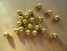 20 alte Mini Kugeln für Christbaum golden Federbaum 1,5 cm Christbaumschmuck