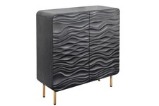 Highboard schwarz gold - highboard, x
