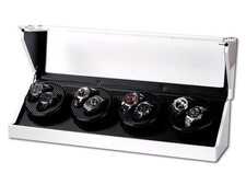 Uhrenbeweger "Screws" 8 Uhren Carbon Weißer Klavierlack   Watch Winder