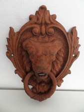 Vintage Türklopfer LÖWE mit Patina Gusseisen Löwenkopf Haustür H: 23cm B: 18cm
