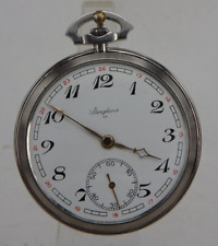 Elegante Herrentaschenuhr Paul Valette Watch / Bergland Stahl um 1975 (96276)