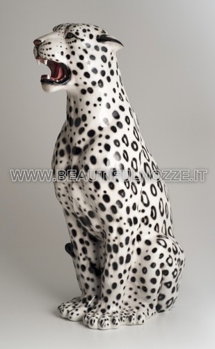 Riesenleopard sitz keramik - riesenleopard,