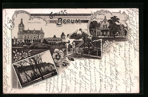 Lithographie berum schloß - berum,,
