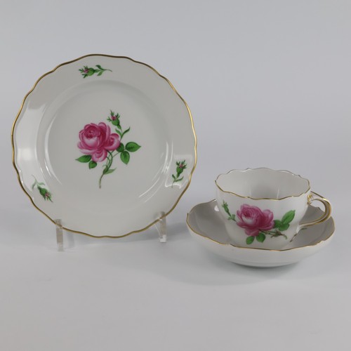 Meissen rote rose - meissen, kaffeegedeck
