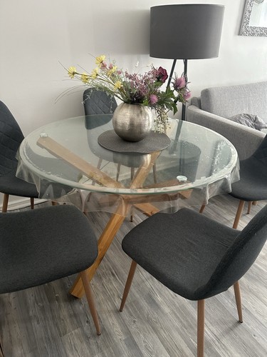 Rund glass tisch - glass,
