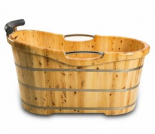 XXL Luxus freistehende Holz-Badewanne Holzbadewanne Tauchbecken Holzwanne 