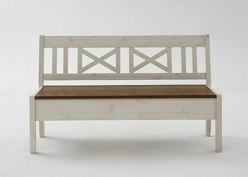 Sitzbank 148cm 2farbig - , weiß