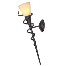 Wandfackel Wandleuchte mit Spirale Wandlampe E14 Rostfarben Scavoglas Leuchte