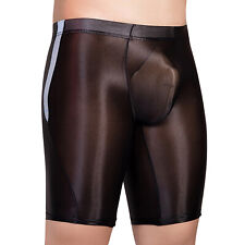 DE Herren Boxershorts Glänzende Shorts Lang Boxer Brief Öl Hosen Kurz Unterhosen