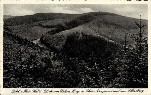 Suhl thüringen blick - ak, in