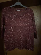 Damen, GlitzerPullover, Rot