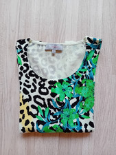 QVC  Art & Colour  Pullover mit 3/4 Arm Blumen Leo bunt GR S (36/38)