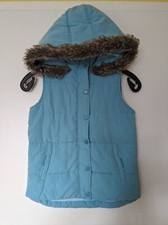 Weste Gefüttert Größe 128 Blau Topolino Family Kapuze Fell