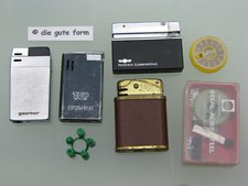 Vintage 60er - -- Konvolut 4x altes Feuerzeug - Gas + Zubehör + Werbung -- -