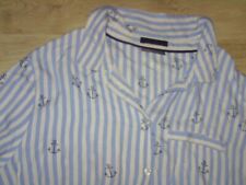 Leichte Damen Sommer Bluse Street One blau weiß gestreift Anker Gr. 44 / 46