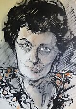 KARL HOLSTEIN (1912-2003) Acryl-Mischtechnik: DAMEN- POTRAIT / evt.CARMEN-?