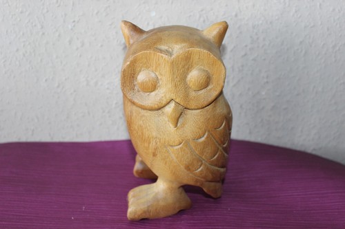 Eule alt skulptur aus holz - eule,