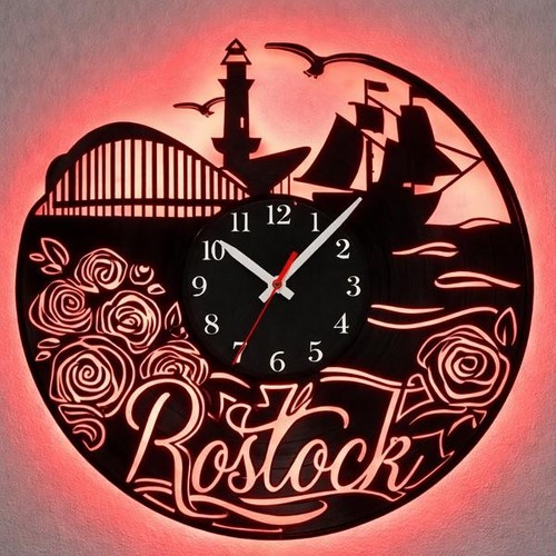 Wanduhr rostock aus vinyl - rostock,