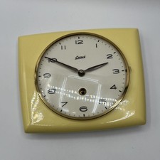 Junghans Exacta Küchenuhr - Keramik 50er Jahre Vintage Wanduhr gelb #15