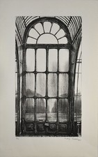 Escher, Rolf: Gartenfenster. 2004. Signierte Original-Lithografie