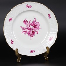 Meissen Porzellan Purpur Camaieu Blume Osier Speiseteller 1.Wahl Knaufzeit Antik