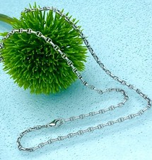 45 cm Halskette Bohnenkette 750 Weißgold 18 KT Gold Kette Unisex👍edel