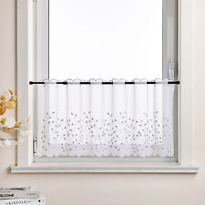 Scheibengardine Bestickt Bistrogardine Landhausstil Voile Küche Kurzstore Modern