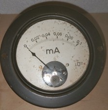 Neuberger Messgerät Einbau Ampermeter 0 - 0.1mA Metall Röhrenverstärker Netzteil