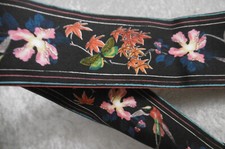 Schal /Bandeau / Taschenband LAURA BIAGIOTTI ROMA  Seide, mit Blumen, signiert