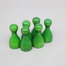6x Spielfiguren Holz GRÜN ~