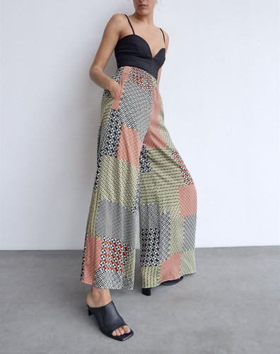 Zara weite hose patchwork - zara,
