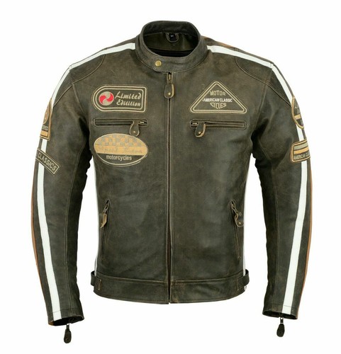 Neu herren motorradjacke braun - neu,