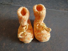 Strick Schuhe Baby Orange