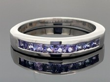 RING GR. 20 (CA.62) AUS 925/- SILBER RHODINIERT MIT TANSANIT AAA SCHMUCKJAGD