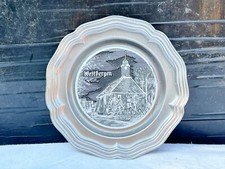 VINTAGE METALL ZINN WANDTELLER