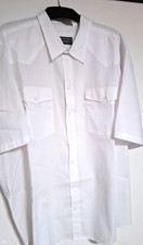 #232D -Elegantes Männer Pilotenhemd Kurzarm - Weiß - Mit Brusttaschen -  51 / 52