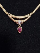 Collier 585 Gold mit Rubin in