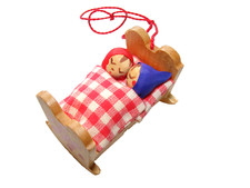 Holz Wiege Kinder Puppenstube