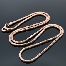 SCHLANGENKETTE AUS 925/- SILBER ROSÉVERGOLDET MIT KARABINER SCHMUCKJAGD