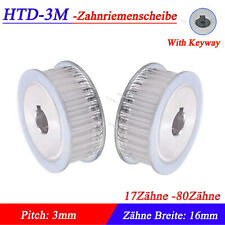 HTD-3M 17-80Zähne Zahnriemenscheibe Mit Keyway CNC Antriebsscheibe Breite 16mm