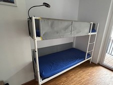 Vitval Etagenbettgestell, Weiß/hellgrau 90x200cm Mit Matratze