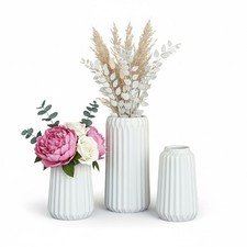 Vase Blumenvase Keramikvase Steingut Vase Tischvase Tulpenvase Deko Vase 3er Set