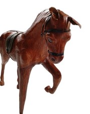 Vintage Pferd aus Leder Dekoration Statue 