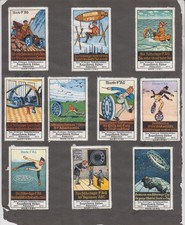 22 Reklamemarken: Kugelfabrik Fischer / Aecht Franck. Auf 1 Bogen montiert