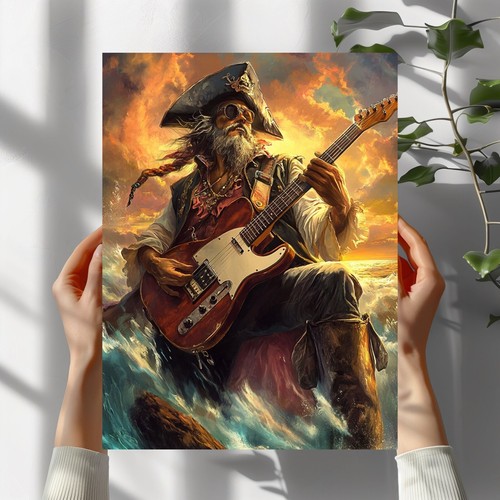 Piraten rock roll poster - n,