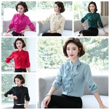 Damen Rüschen Hemd Bluse