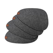 4er Set Platzsets oval Filzuntersetzer dunkelgrau anthrazit Tischsets