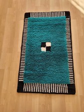 MEUSCH Badematte/Teppich 60 x 100 Smaragd/Schwarz-Weiß Polyacryl rutschfest