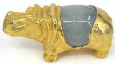 Hippopotamus Skulptur vergold