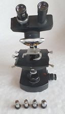 Wild Heerbrugg Mikroskop M20 mit 4 Wild Fluotar Objektiven